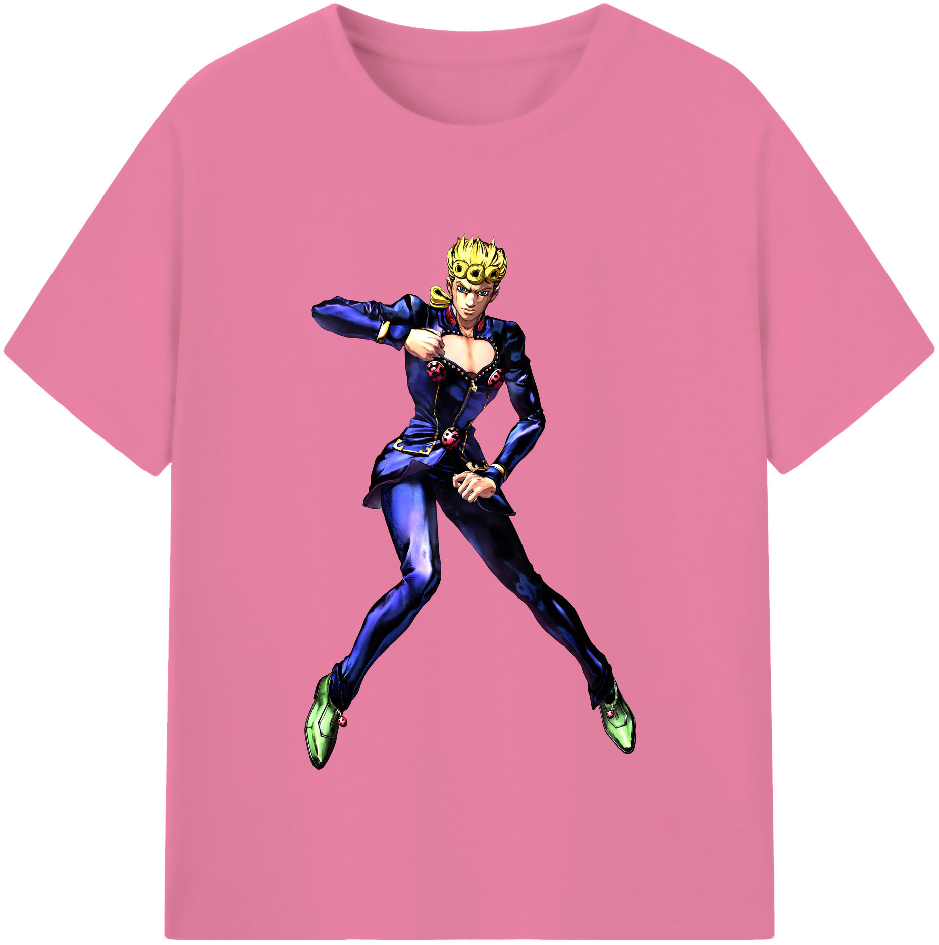 （画像用） ジョジョの奇妙な冒険 ジョルノ?ジョバァーナ JoJo's Bizarre Adventure Giorno Giovanna 綿100％半袖Tシャツ（フロントプリント）